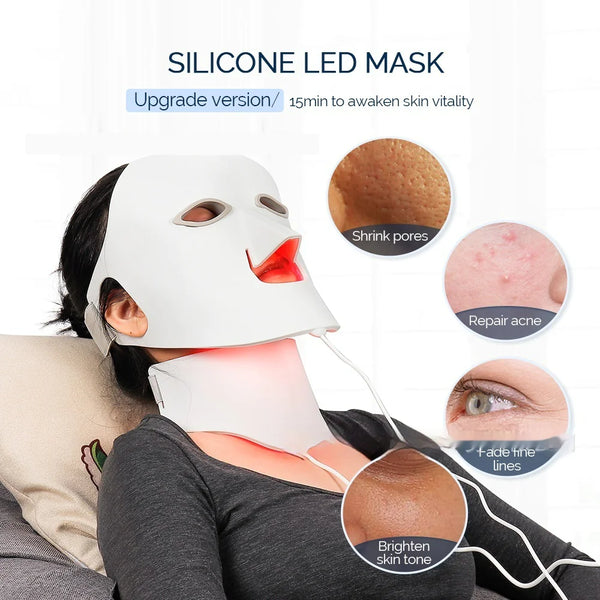 7-Color LED Silicone Face Mask – Skin Rejuvenation & Acne Treatment